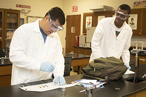 students working in a chemistry lab