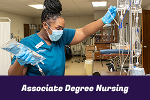 Associate Degree Nursing - student performing skill in allied health class