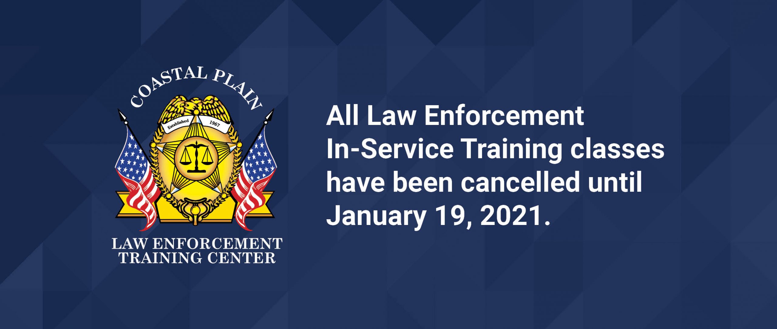 Coastal Plains In-Service training courses are suspended until January 19, 2021.